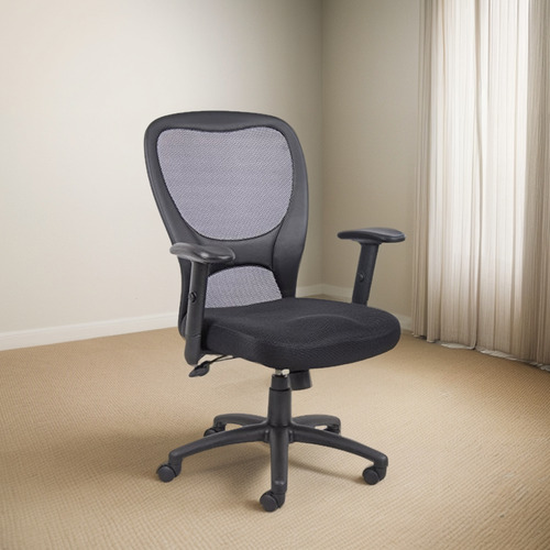 Silla De Oficina Económica Con Malla En Negro - Boss Office