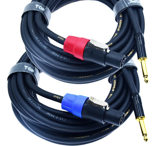 Hable En 2pcs Professional Speakon A 1/4 De Pulgada Ts Cable