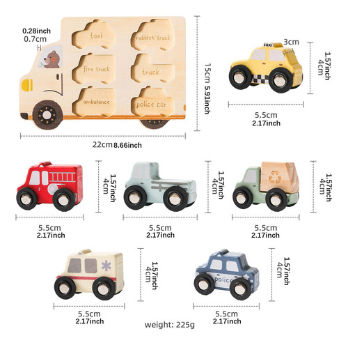 Rompecabezas De Vehículos De Madera Rompecabezas De Formas