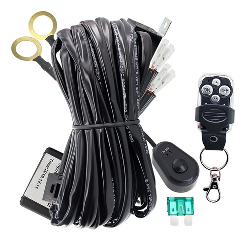 Led Work Lights Bar Remote Wiring Harness Kit 12v 40a Led L.