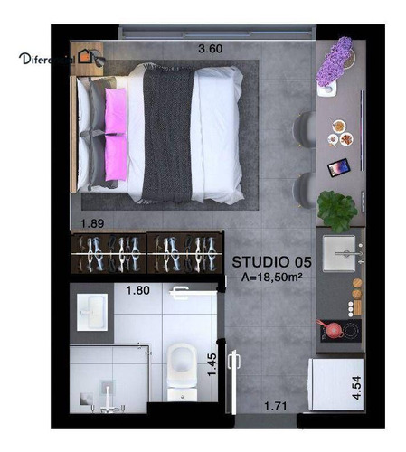 Imagem 18 de 18 de Studio À Venda, 18 M² Por R$ 234.427,59 - Água Verde - Curitiba/pr - St0246