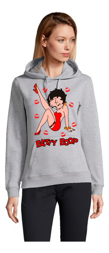 Poleron Dama/unisex Estampado Betty Boop Besos 100%algodón