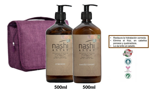 Kit Shampoo Acondicionador Nashi Argan 500ml Cuidado Capilar