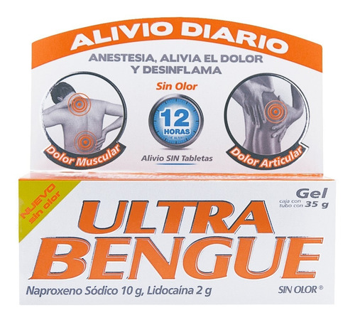 Gel Antiinflamatorio Ultra Bengue Sin Olor Lidocaína 35 G