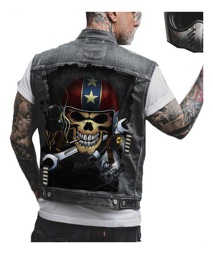 Chaleco Vaquero Para Hombre Street Riding Motorcycle Roc [u]