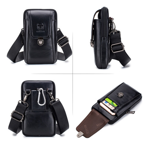 Riñonera De Cuero Para Hombre: Funda Para Teléfono Y Bandole