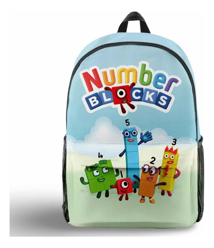 Mochila Escolar Numberblocks Dibujos Niños Animados 1 A 5