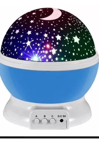 Lampara Usb Luz Noche Infantil Proyector Estrellas 2en1 3d