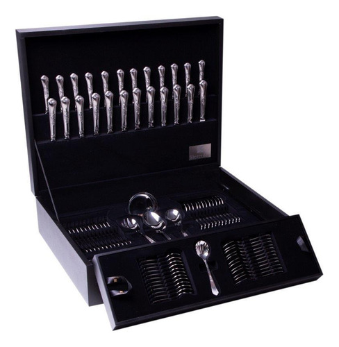 Faqueiro Hercules Inox Classique 101 Pçs + Estojo De Madeira