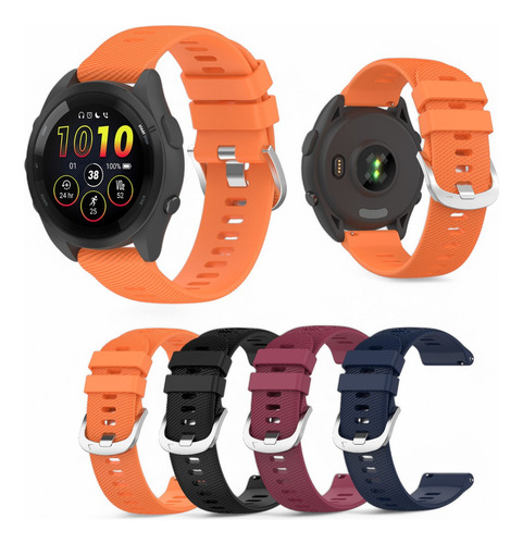 Pulseira Para Garmin Forerunner 55/165 245/645 Silicone 20mm Laranja Lisa