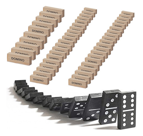 50 Piezas Juego De Domino Clasico De Madera Mayoreo Economic