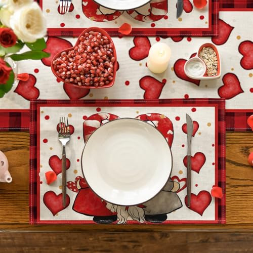 Set De 4 Manteles Individuales Para El Día De San Valentín C