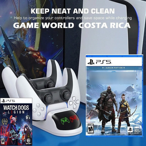 Ps5 + Lector + 3 Juegos + Base Cargador ** Tienda Game World