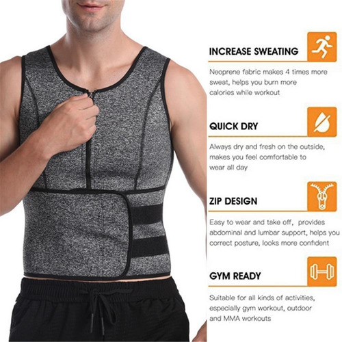 Chaleco Esculpir Cuerpo Hombre Abdomen Ropa Deportiva Sudoro