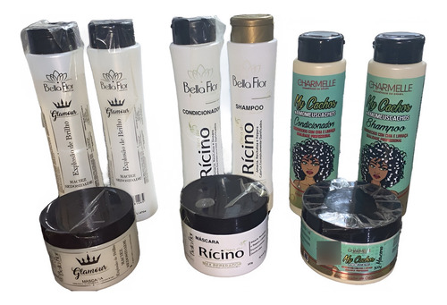 Kit Shampoo Condicionador E Mascara Bella Flor/charmelle 9un