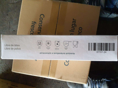 Guantes De Nítrilo, Dixtramedic, Caja Con 100, Texturizados Azul Hospitalario Ch
