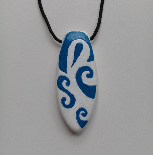 Collar  Colgante, Tabla De Surf, Pintado  A Mano Cód. 305 