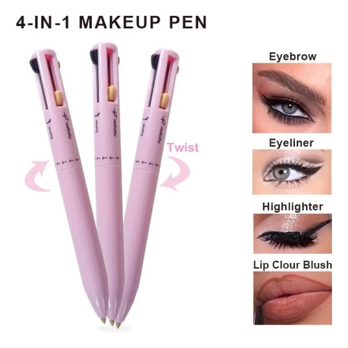Lápiz Maquillaje 4 En 1, Maquillaje Ojos, Labios, Pluma Make