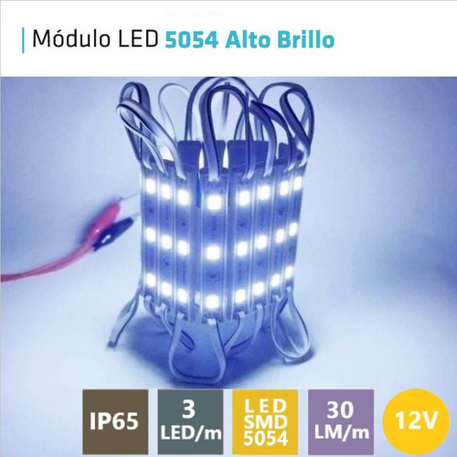 Modulo Led 5054 Smd 3 Chips 30 Lm Colores 12v Pack 10