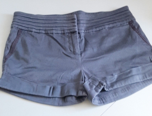 Short De Gabardina Gris Talle 36