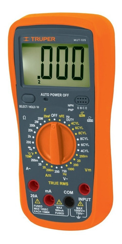 Tester Multimetro Digital Truper Mut-105 Prof. Automotriz Fc