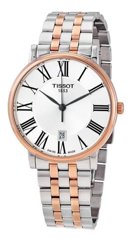 Reloj Tissot T-classic Hombre T1224102203300 Carson Premium Color de la correa Oro rosa/Plateado