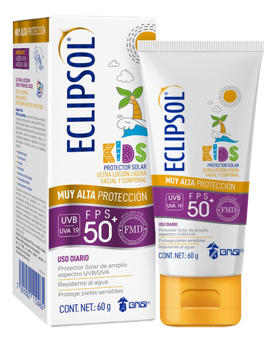 Eclipsol Ultra Loción Kids, Bloqueador Solar Fps 50+, 60 Gr