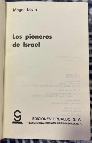 Los Pioneros De Israel - Meyer Levin