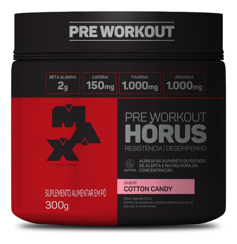Suplemento en polvo Max Titanium PRE WORKOUT Carbohidratos sabor cotton candy x 300g