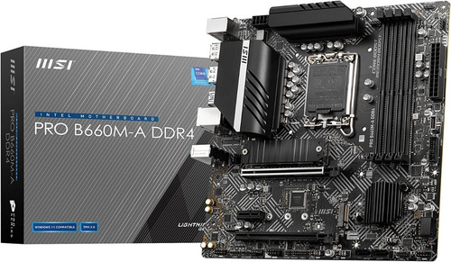 Motherboard Msi Pro B660m-a Ddr4 Matx, Intel Core De 12ª Gen