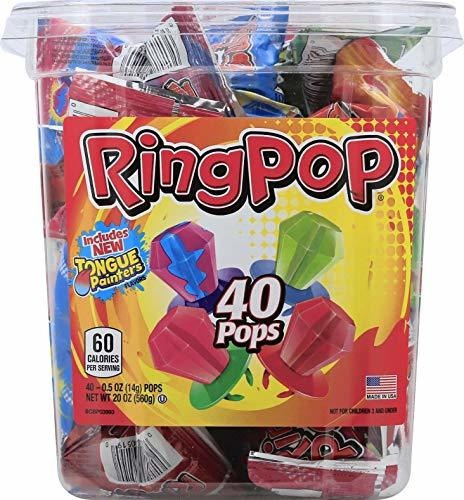 Paquete Surtido De 40 Chupa Chups  Ring Pop 
