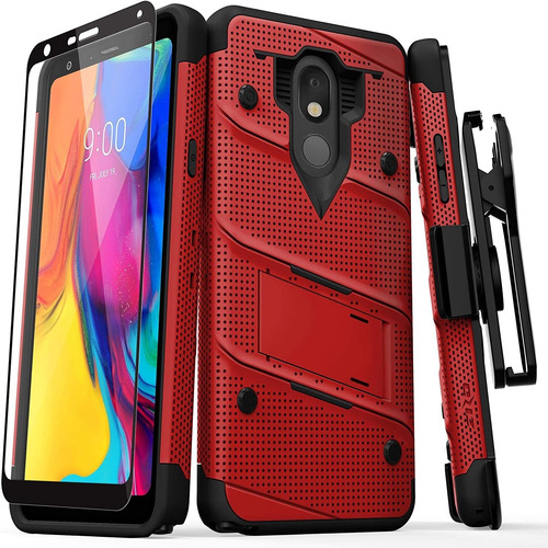 Funda Para LG Stylo 5 Roja + Protector De Pantalla