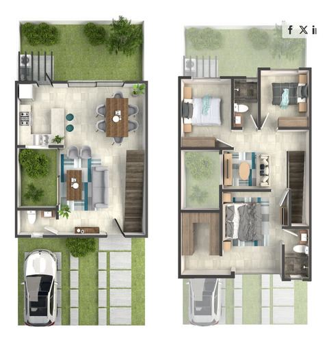 Casa Nueva En Zaru, Querétaro Moderno Con 3 Recámaras, Tv Y Jardín Central