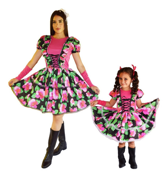 vestido quadrilha mae e filha