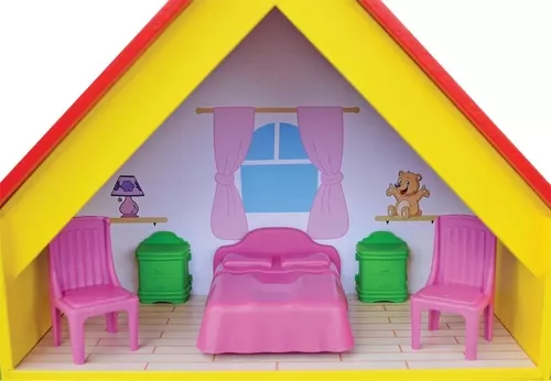 Casinha casa infantil mdf boneca Tema Peppa Pig com mini móveis