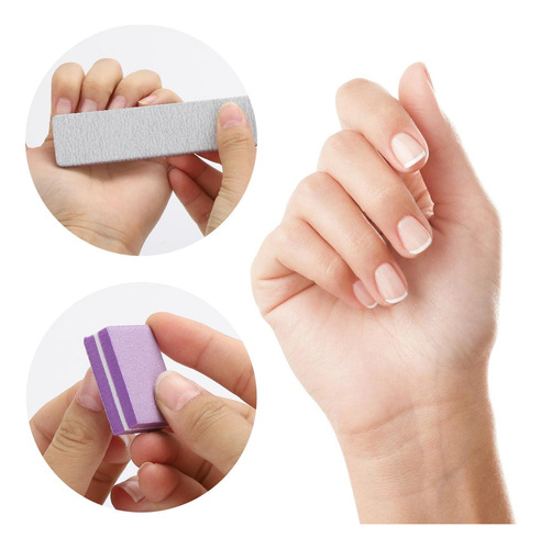 25 Pcs Archivos De Uñas Para Uñas Acrílicas Y 50 Pcs Mini Bu