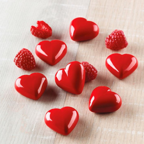 Molde Silicona Corazones Lisos X14 Bombones M1 Marrón