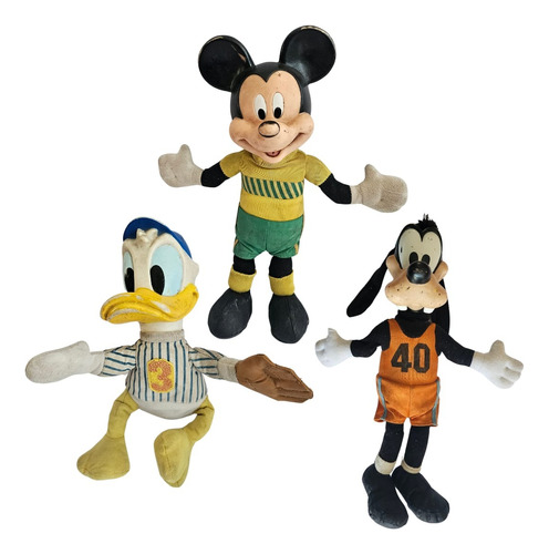 3 Peluches Disney Goofy-mickey-donald Pequeños Coleccion