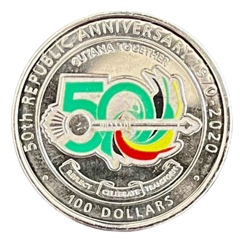 Guyana - 100 Dólares - Año 2020 - Km #nd - Coloreada
