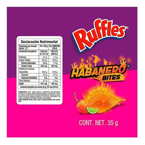 Ruffles Papas Fritas Habanero - Kg a $340