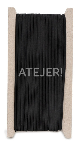 Imagen 2 de 8 de Elástico Liso Marca Bentley Art 12 De 5mm X 50 Metros Negro