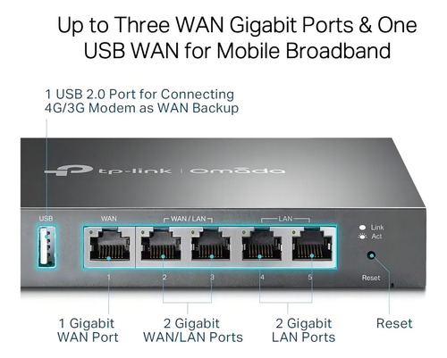 Roteador Tp-link Load Balance Router Multi-wan Vpn Tl-er605