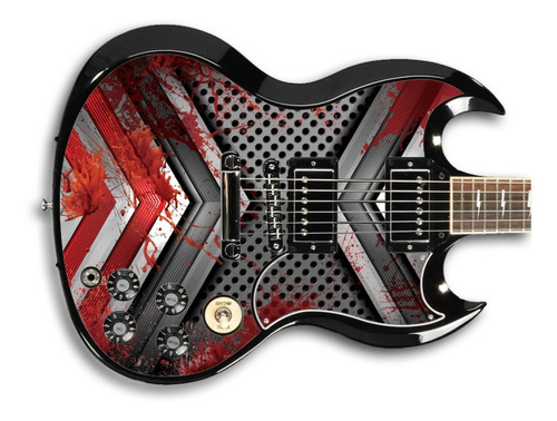 Skin Blood Plate 05 Adesivo Guitarra