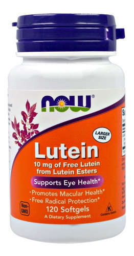 Luteína 10 mg 120 cápsulas blandas - Now Foods