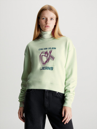 Polerón Hyper Real Verde Calvin Klein