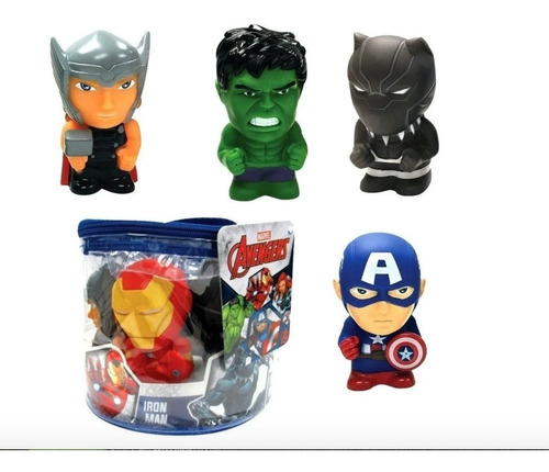 Avengers Set X5 Figuras Goma Tipo Funko Pop Tapimovil