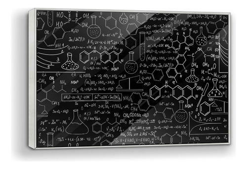 Cuadro De Acrílico Marco Perfil Quimica Pizarra 60x90cm