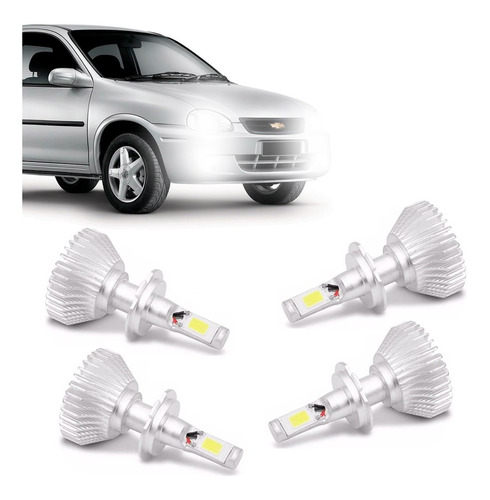 Kit Super Led Corsa 1998 1999 2000 2001 Farol E Milha 6000k