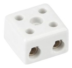 Imagem 1 de 4 de Conector Porcelana Sindal 16mm 2 Bornes 000.3502.pr.b - Kit