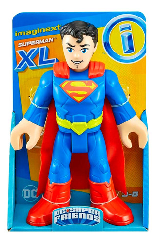Boneco Superman Xl 25cm Imaginext Dc Super Friends Gpt43